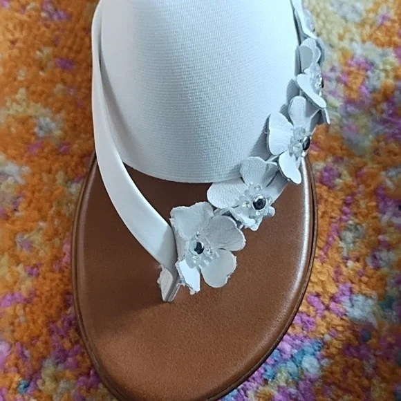 White Wedge Sandals Italian Shoemaker 6 - Picture 5 of 5